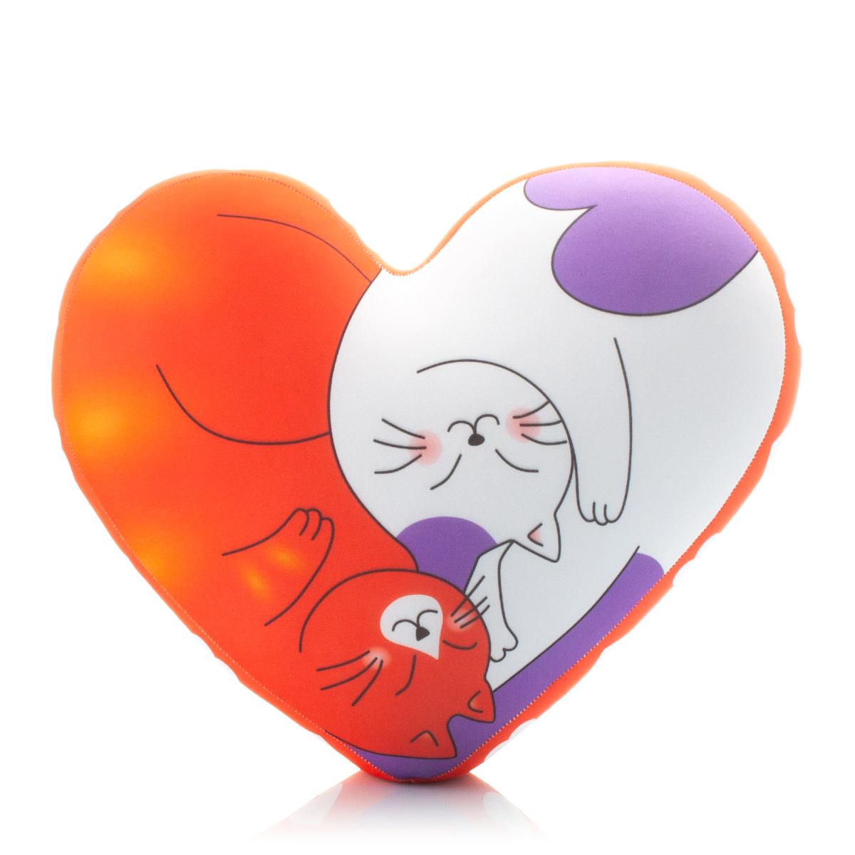 14 Сердце 3D Красное с Котиками 1